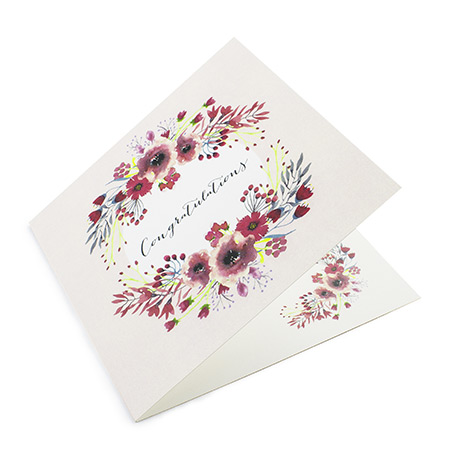 148mm Square folded Greeting Card 350gsm Uncoated
