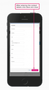 Enter an order contact (mobile device view)
