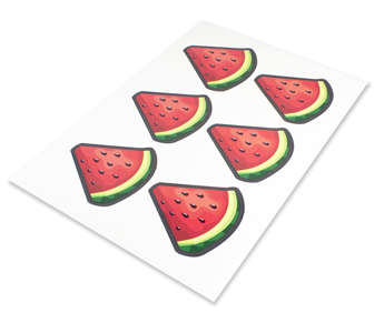Custom Size & Shape Stickers Supplied on Sheets