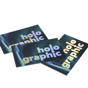 Business Card with Holographic Silver Raised Metal